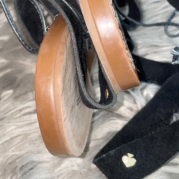 Kate Spade Black Suede Gladiator Sandals Lace Up Size 9.5 - Picture 4 of 8